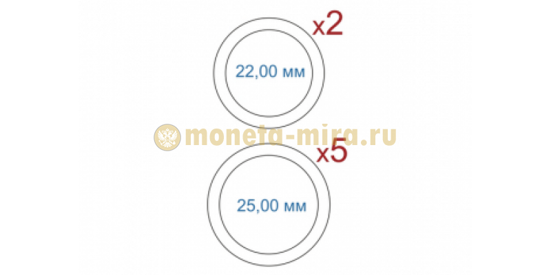 Набор из 7 капсул Leuchtturm для монет из серии "Крым и Севастополь"