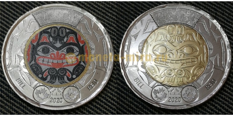 2 доллара Канады 2020 года Билл Рид - набор из 2 монет