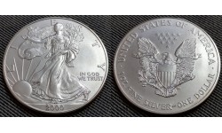 1 доллар США 2000 г. Шагающая свобода, в капсуле - серебро 999 пр.