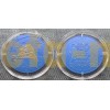 Набор из 5 монет Малави 2009 г. 50 квача Milestones in Space Travel с кусочком метеорита с луны