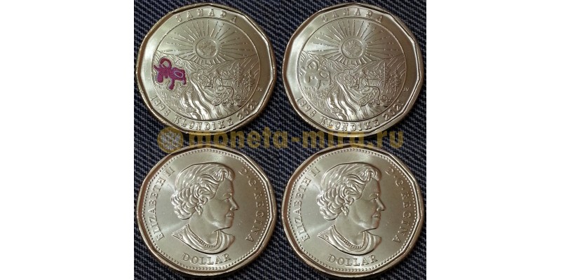 Набор из 2 монет Канады 1 доллар 2021 г. 125 лет Клондайкской золотой лихорадке