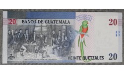 20 кетсалей Гватемалы 2020 г. 200 лет независимости