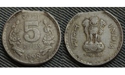 5 рупий Индия 1998 г. Брак - край листа