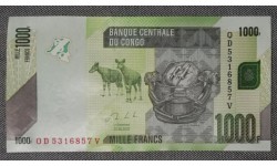 1000 франков Конго 2020 г. 