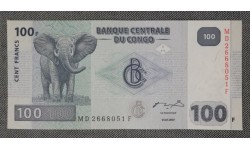 100 франков Конго 2007 года