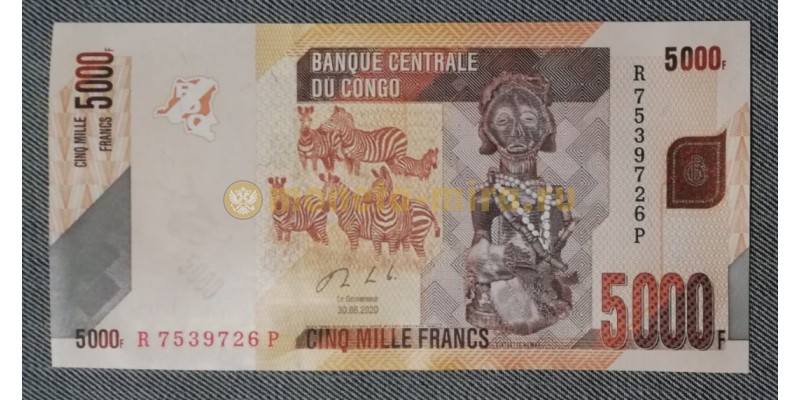 5000 франков Конго 2020 г. 