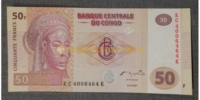 50 франков Конго 2007 года