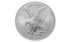 1 доллар США 2022 г. Шагающая свобода, новый вид орла, в капсуле - серебро 999 пр.