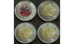 Набор из 2 монет 2 доллара Канада 2022 г. 50 лет суперсерии СССР-Канада