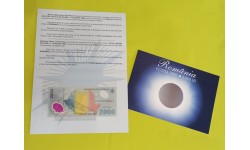 2000 лей Румынии 1999 г. Полное солнечное затмение, пластик - в официальном буклете