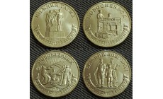 Набор из 4 монет 10 рублей 2023 г. Новокузнецк, Новосибирск, Нижний Тагил, Нижний Новгород - ГТД-3