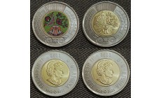 Набор из 2 монет 2 доллара Канады 2023 г. День коренных жителей Канады