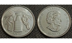 25 центов Канады 2017 г. 100 лет кубку Стенли