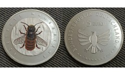 5 евро Германии 2023 г. Пчела рыжая осмия, Мир насекомых №4