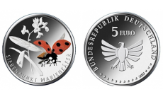 5 евро Германии 2023 г. Семиточечная коровка, Мир насекомых №2