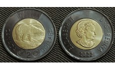 2 доллара Канады 2022 г. В честь Королевы Елизаветы II - "черный доллар"