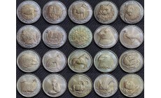 Набор из 20 монет Турции 1 лира 2009-2016 г. Красная книга