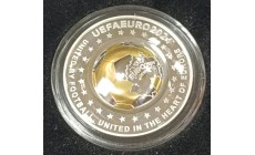 Объемная монета 100 тенге Казахстан 2024 г. UEFA EURO 2024 - серебро 925 пр.
