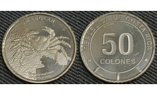 50 колонов Коста-Рика 2025 г. Краб-маринера, серия "Фауна экосистемы"