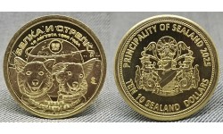 10 долларов Княжество Силенд 2025 г. Белка и стрелка, история Российской космонавтики - №3