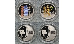 Набор из 2 жетонов ММД 2025 г. Кот Матроскин и Шарик Простоквашино, Союзмультфильм, цветные в буклете