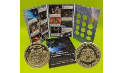 Альбом с жетоном 10 долларов Силенд 2025 г. Венера - 3, история Российской космонавтики - №1