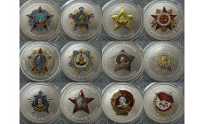 Набор из 12 официальных медалей 2025 г. Ордена Победы, СПМД - нейзильбер