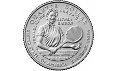 25 центов США 2025 г. Женщины Америки. Теннисистка Алтея Гибсон №20