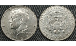 50 центов США 1965 г. Кеннеди, серебро