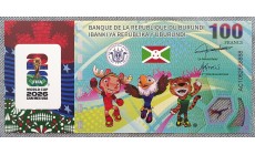 100 франков Бурунди 2026 г. Чемпионат мира по футболу FIFA 2026 год, полимер