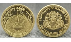 10 долларов Княжество Силенд 2022 г. ЛУНА-2, история Российской космонавтики - №6 10 долларов Княжество Силенд 2022 г. ЛУНА-2, история Российской космонавтики - №6