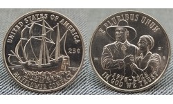 25 центов США 2026 г. Мэйфлауэрское соглашение, серия 250 лет США, двор P, D выпуск №1