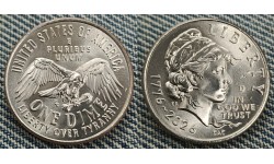 10 центов США 2026 г. Вечная Свобода, с двойной датой «1776 — 2026», Двор D
