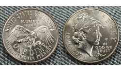 10 центов США 2026 г. Вечная Свобода, с двойной датой «1776 — 2026», Двор P