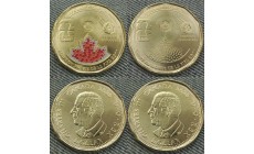 Набор из 2 монет 1 доллар Канада 2026 г. Чемпионат мира по футболу 2026
