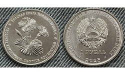 1 рубль ПМР 2025 г. Гвоздика изменчивая, серия красная книга