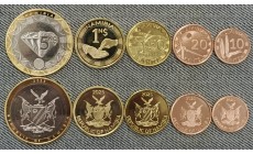 Набор 5 монет Намибия 2025 г. 10, 20, 50 центов, 1, 5 долларов