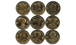 Набор из 9 монет Турция 1 лира 2024 г. Султаны Османской империи, в альбоме, серия №1