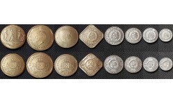 Набор из 8 монет Антильских островов 1990-2016 гг.. 1, 5, 10, 25, 50 центов и 1, 2 1/2, 5 гульденов
