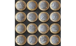 Набор из 16 монет Бразилии 2016 г. 1 реал - Олимпиада в Рио-де-Жанейро