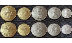 Набор из 5 монет Гаити 1997-2011 гг. 1,5 гурдов и 5,20,50 сантимов
