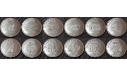 Набор из 12 монет Сомалиленда 10 шилингов 2012 г. Знаки зодиака
