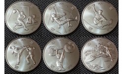 Набор из 6 монет Японии  100 йен 2019 г. Олимпийские игры в Токио 2020, 2-й выпуск