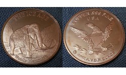 Монетовидный жетон США серия Ледниковый период, шерстистый мамонт