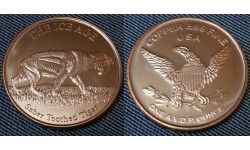 Монетовидный жетон США серия Ледниковый период, саблезубый тигр
