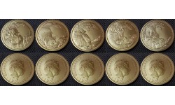 Набор из 5 монет Австралии 1 доллар 2013 г. Детеныши животных, пятый выпуск