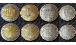 Набор из 4 монет Ливия 2014 г. 50,100 дирхамов и 1/2,1/4 динара