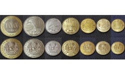 Набор из 7 монет Казахстан 2005-2014 гг.. 1,2,5,10,20,50 и 100 тенге