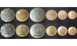 Набор из 6 монет Шри Ланки 2005-2013 гг.. 1,2,5,10 руфий и 25,50 центов