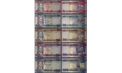 Набор из 5 банкнот Южного Судана 2017 г. 5,10,20,50,100 фунтов